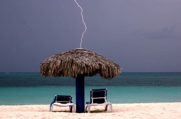Beach Hut Lightning Strike