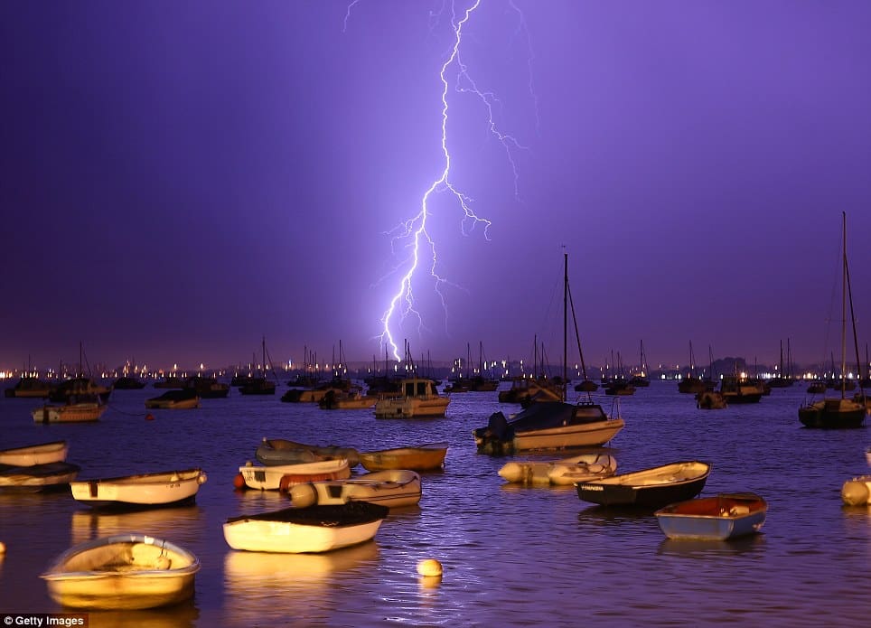 Thunderstorms Poole Harbour - Lightning Frequency Increase